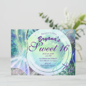 Invitation Queue de sirène Magie sous la mer Douce 16 Lumière (Debout devant)