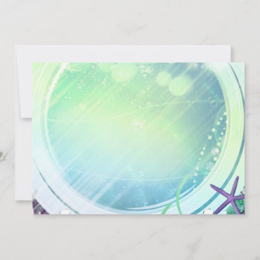 Invitation Queue de sirène Magique sous la mer Douce 16 Lumiè (Dos)