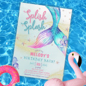 Invitation Queue de sirène Paillettes Splish Splash anniversa