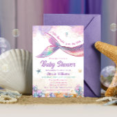 Invitation Queue de Sirène Pastel Sous la Fille de la Mer