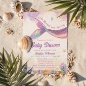 Invitation Queue de Sirène Pastel Sous la Fille de la Mer