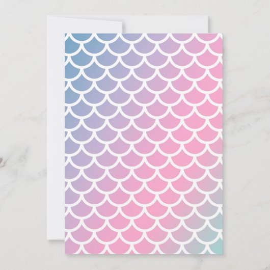Invitation Queue de sirène rose et violet (Dos)