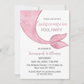 Invitation Queue de sirène rose or Rose de luxe Quinceañera (Devant)