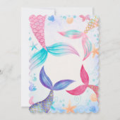 Invitation Queue de sirène rose Whimsical 17e anniversaire (Dos)