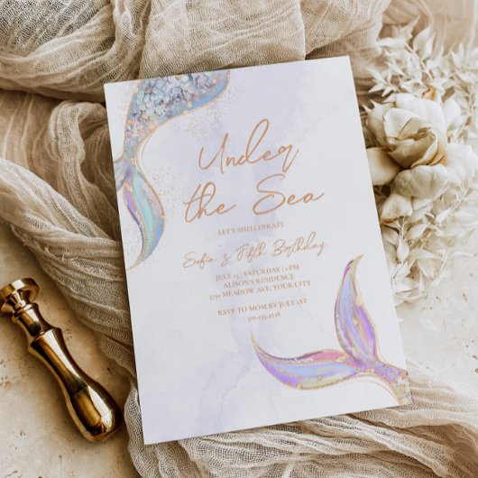 Invitation Queue de sirène sous la mer