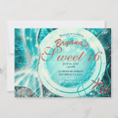 Invitation Queue de sirène sous la mer Douce 16 ans Fête d'an (Devant)