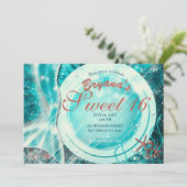 Invitation Queue de sirène sous la mer Douce 16 ans Fête d'an (Debout devant)