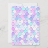 Invitation Queue de Sirène Sous la Mer Rose Anniversaire (Dos)