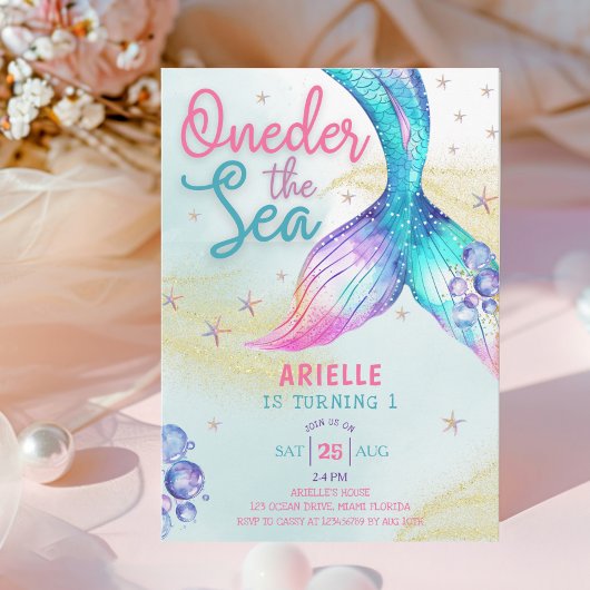 Invitation Queue de sirène sur la mer 1er anniversaire