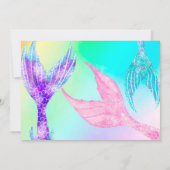 Invitation Queues de sirène de plage Anniversaire de enfant p (Dos)