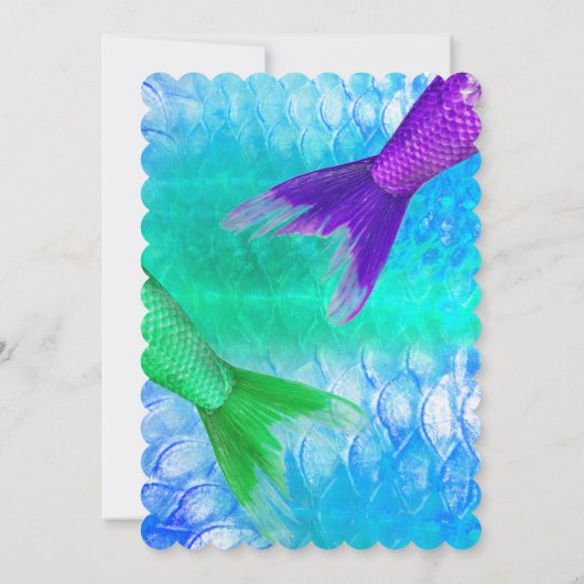 Invitation Queues de sirène et coquilles de conque sucré 16 P (Dos)