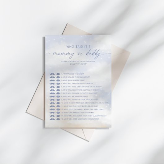 Invitation Qui a dit Cloud 9 Baby Shower Jeu