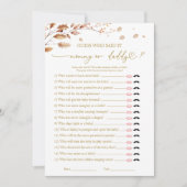 Invitation Qui a dit Jeu de Baby Shower (Devant)