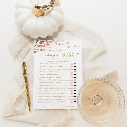 Invitation Qui a dit Jeu de Baby Shower