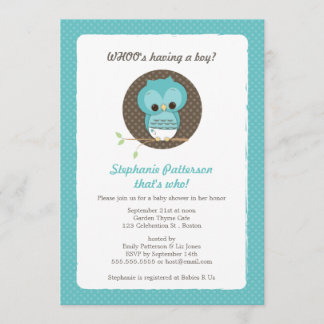 Invitation Qui a un garçon ?Invitation au Baby shower d'Owl