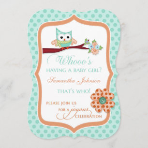 Invitation Qui a une petite fille ? Aqua et Peach