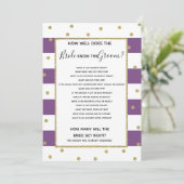 Invitation qui bien la mariée connaît le jeu du baby shower n (Debout devant)