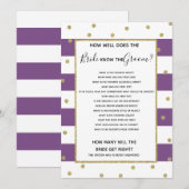 Invitation qui bien la mariée connaît le jeu du baby shower n (Devant / Derrière)