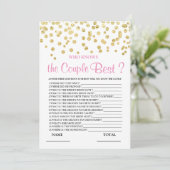 Invitation Qui connaît Couple Best Fête des mariées Game (Debout devant)