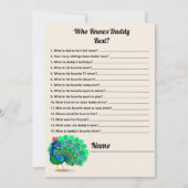 Invitation Qui Connaît Daddy Meilleur Baby shower Peacock Car (Devant)