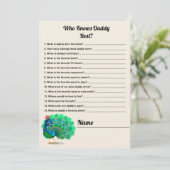 Invitation Qui Connaît Daddy Meilleur Baby shower Peacock Car (Debout devant)