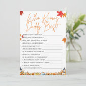 Invitation QUI CONNAÎT DADDY MEILLEUR CITROUILLE Baby shower (Debout devant)