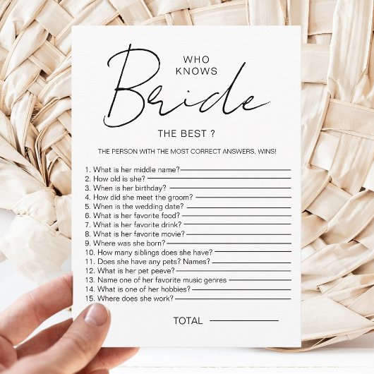 Invitation Qui connaît la Bride Meilleure Fête des mariées Je