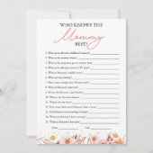 Invitation Qui connaît la maman meilleur Baby shower d'automn (Devant)