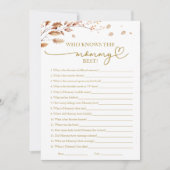 Invitation Qui connaît la maman meilleur Baby shower d'automn (Devant)