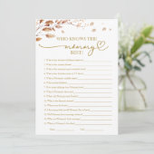 Invitation Qui connaît la maman meilleur Baby shower d'automn (Debout devant)