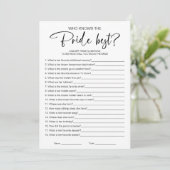 Invitation Qui connaît la mariée meilleur jeu de Fête des mar (Debout devant)