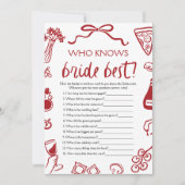 Invitation Qui Connaît La Mariée Meilleure Fête des mariées J (Devant)