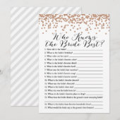 Invitation Qui connaît la meilleure Fête de l'mariée de marié (Devant / Derrière)