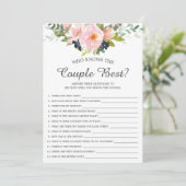 Invitation Qui connaît le couple la meilleure Fête des mariée (Debout devant)