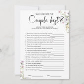 Invitation Qui Connaît Le Couple Meilleur Jeu De Fête des mar (Devant)