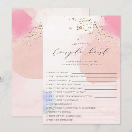 Invitation Qui connaît le couple meilleur jeu de Fête des mar (Devant / Derrière)