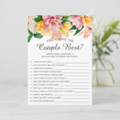 Invitation Qui connaît le couple meilleur jeu de Fête des mar (Debout devant)