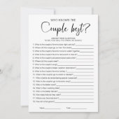 Invitation Qui Connaît Le Couple Meilleur Jeu De Fête des mar (Devant)