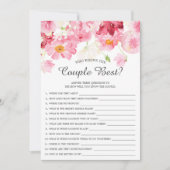 Invitation Qui connaît le couple meilleur jeu de Fête des mar (Devant)