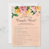 Invitation Qui connaît le couple meilleur jeu de Fête des mar (Devant)