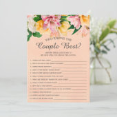 Invitation Qui connaît le couple meilleur jeu de Fête des mar (Debout devant)