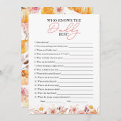 Invitation Qui connaît le Daddy meilleur jeu de Baby shower d (Devant / Derrière)