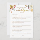 Invitation Qui connaît le Daddy meilleur jeu de Baby shower d (Devant)