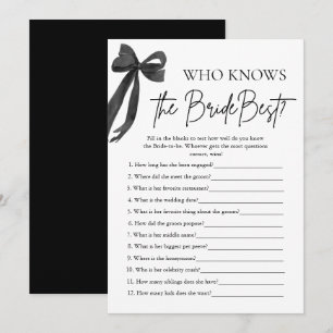Invitation Qui connaît le mieux la mariée Jeu de fête de mari