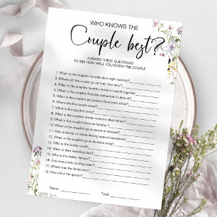 Invitation Qui connaît le mieux le couple Jeu de Baby Shower