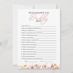 Invitation Qui connaît le mieux le papa jeu de baby shower d'