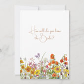 Invitation Qui Connaît Les Fleurs sauvages Boho Fête des mari (Dos)