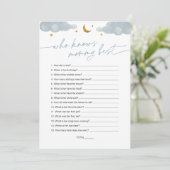 Invitation Qui connaît maman le meilleur Baby shower Twinkle (Debout devant)