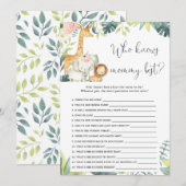 Invitation Qui connaît maman le meilleur jeu de baby shower s (Devant / Derrière)