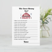 Invitation Qui connaît maman meilleur Baby shower barbecue ca (Debout devant)